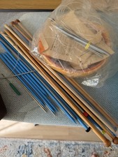Stricknadeln Rund /Gerade Metall/Holz mit Köcher 