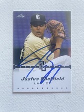 Signed 2013 Leaf Perfect Game Justus Sheffield Indians Autographed Auto