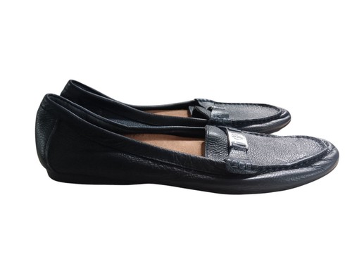Gianni Bernini Dailyn leather flats shoe size 10 navy blue - Picture 6 of 6