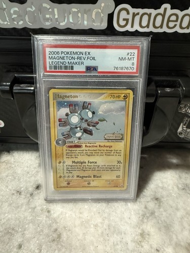 2006 Pokémon EX Legend Maker- MAGNETON #22-REVERSE FOIL PSA 8