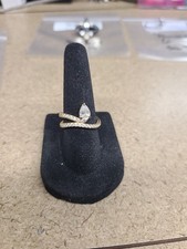 Gold Plated 925 Cubic Zirconia Ring Size 6.5