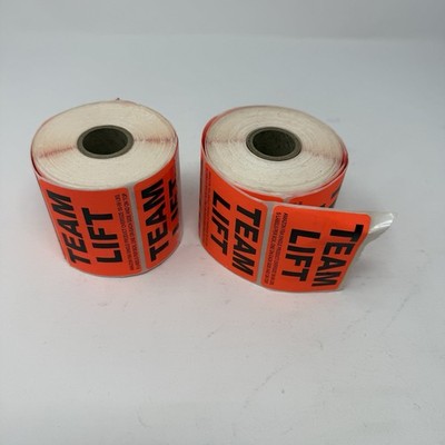 Team Lift Amazon FBA Oversize Shipping Labels 500+ 2 Partial Rolls Heavy Safety