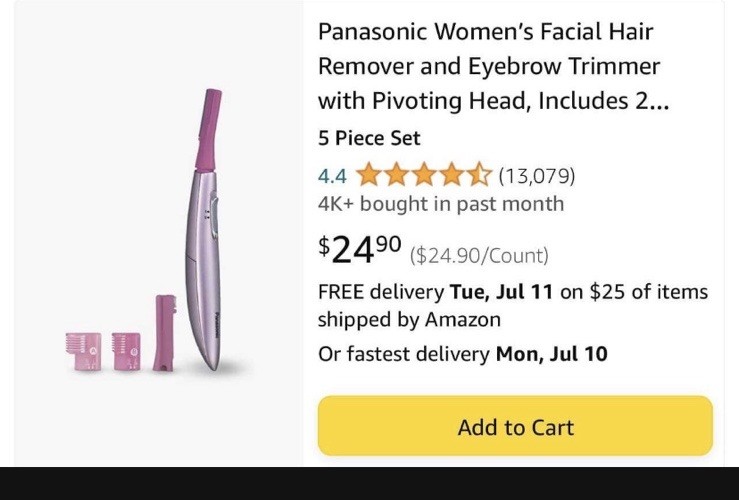 Panasonic facial hair trimmer