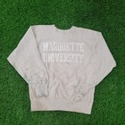 Vintage 80s Marquette Sweatshirt L/XL 23x24 Boxy Champion Reverse-Weave