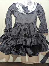 Wednesday Adams  Cosplay Gothic Anima Girls Dress Youth Small Halloween Dress 