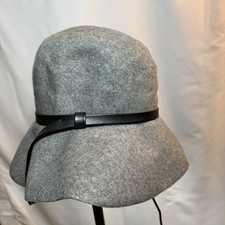 Vintage TNLee Neumann Endler 100 Wool Grey Hat Unionmade USA Black Leather Band