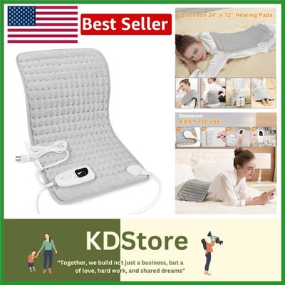 Moist Heating Pad 24x12 Inch for Full Body Relief - Safe Auto Shut Off Feature