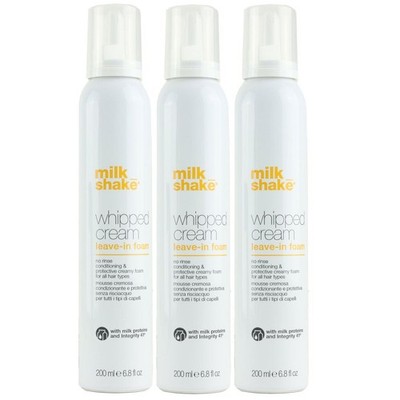 Milk Shake Whipped Cream 3 x 200 ml Leave In Mousse cremiger Leave in Schaum Set