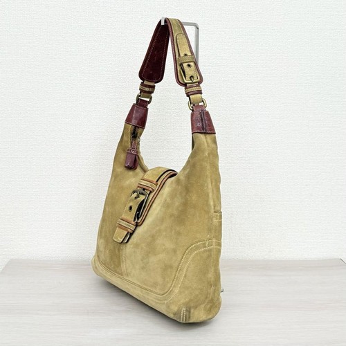 COACH 7472 Hampton Suede Hobo Shoulder Bag Beige Vintage Purse Rare Y2K Used - Picture 13 of 24