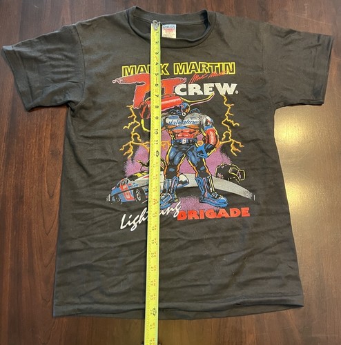 T-shirt vintage Mark Martin #6 Valvoline Racing 1994 ragazzo XL Nascar due lati - Foto 7 di 8