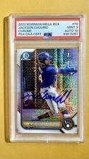 2022 Bowman Mega Box Jackson Chourio Mojo Refractor #79 PSA 9 Auto 10 IP 🔥