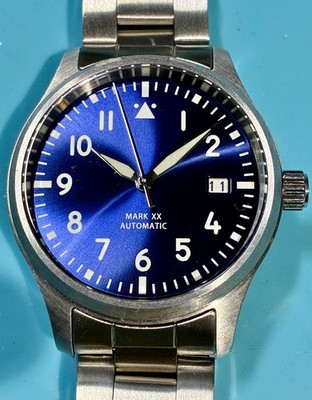 SEESTERN PILOT MARK XX SEIKO TMI NH35A AUTO C3 SUPER LUMINOVA SAPPHIRE STEEL!