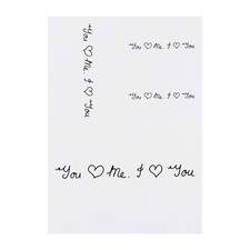 4 x 'Love You  I' Temporary Tattoos / Transfers TO00004936 