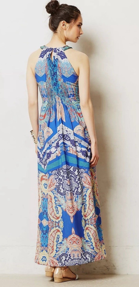 Ranna Gill Anthropologie Boteh Jewel Embellished Neckline Maxi Dress 8 M $188 View 2