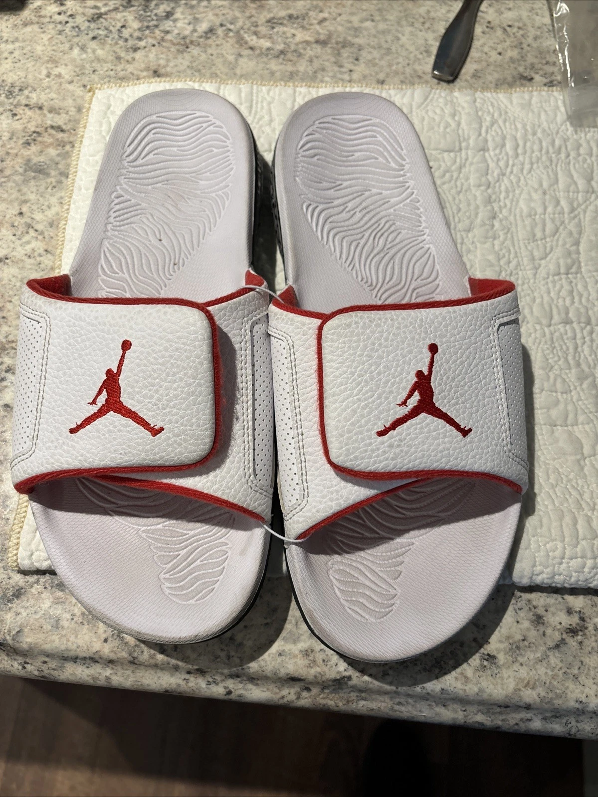 Nike Air Jordan Hydro 3 Retro Slides Bianco Università Rosso Uomo 12
