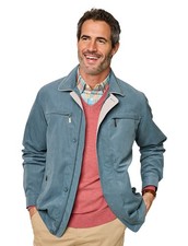 Mens Jacket Micromoss Woven Blouson Style Showerproof Outerwear with Contrast