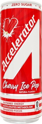 (Free Duty Tax) A SHOC Accelerator Cherry Ice Pop Energy Drink, 12 fl oz can