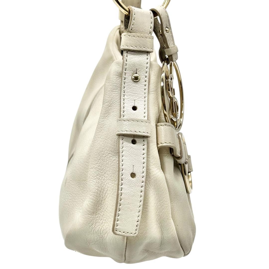 Anello borsetta Yves Saint Laurent pelle bianca oro