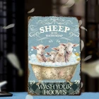 Vintage Sheep & Co. Bath Soap Rustic Iron Tin Metal Signs Home Décor 8x12