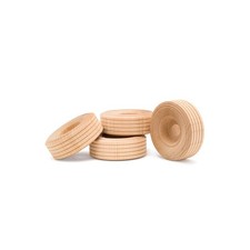 Mini Wood Wheels Treaded Style, 2 Inch Diameter, Pack of 2 Inch, 24 