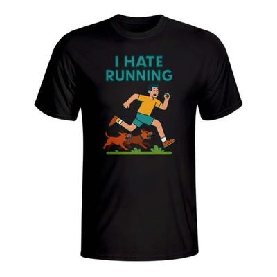 T-Shirt I Hate Running Geschenk Männer Damen Unisex PREMIUM schwarz