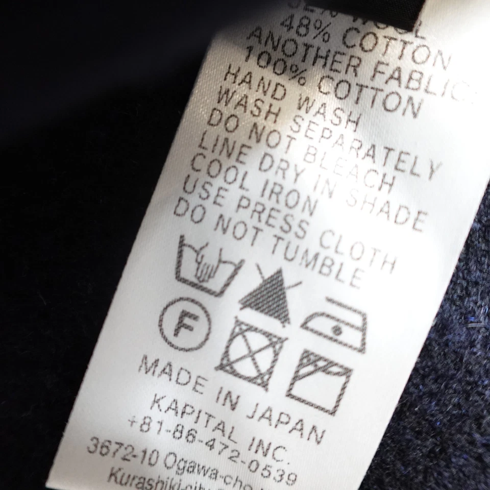 Kapital Jacket Large Blue Wool Cotton Peacoat Made in Japan - Image 4 of 4