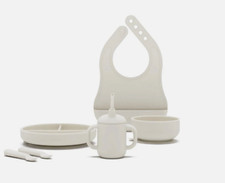 Lalo First Bites Full Kit Baby Feeding Set - Non-Toxic Color Oatmeal - Brand New