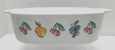Corning Ware USA A-2-B 8.5 X 10.5  Fruit Decor Vintage 1.5 Qt No Lid.