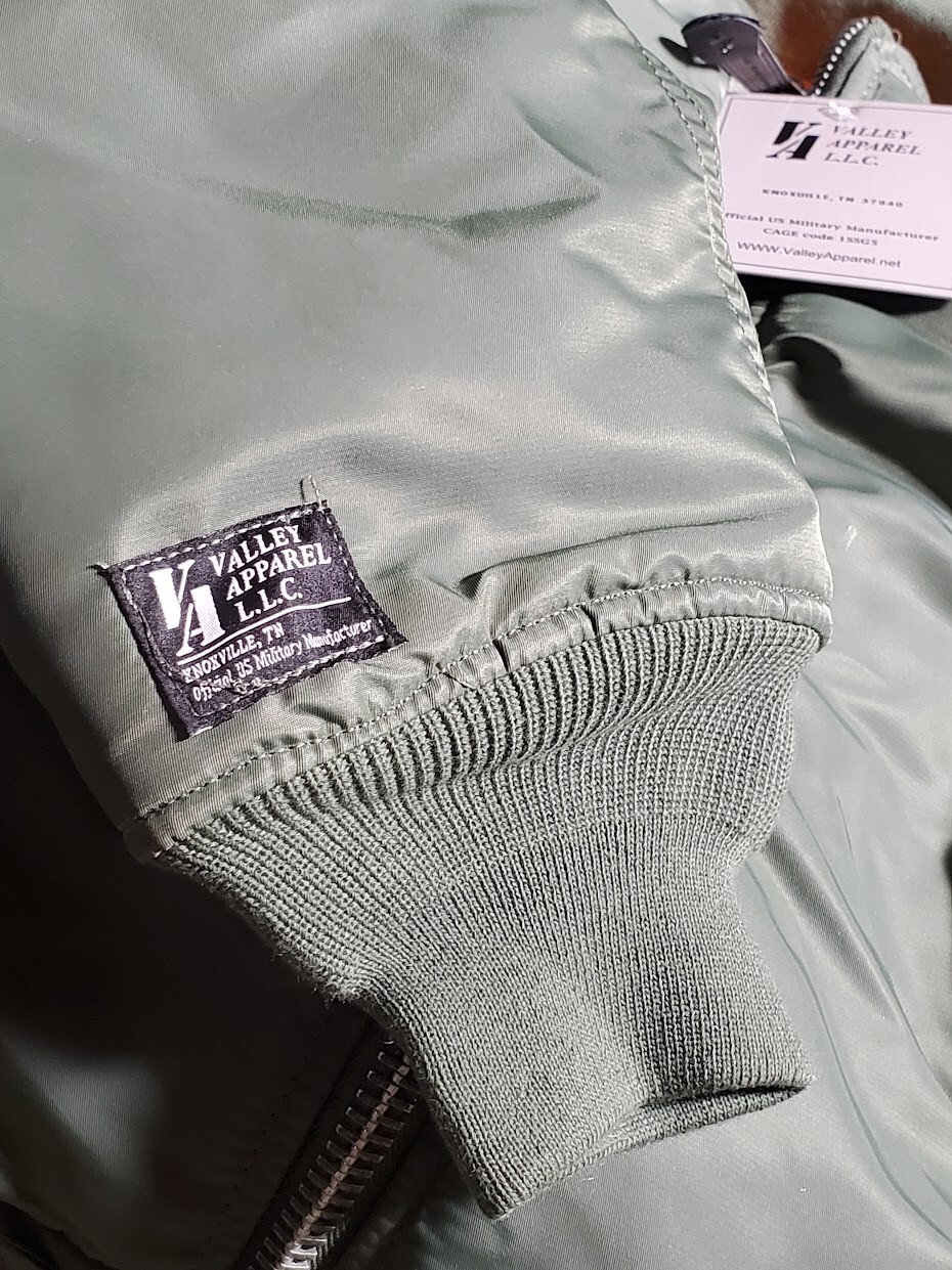 Made in USA MA1 VALLEY APPAREL US Army Pilot Flight Military Bomber AF