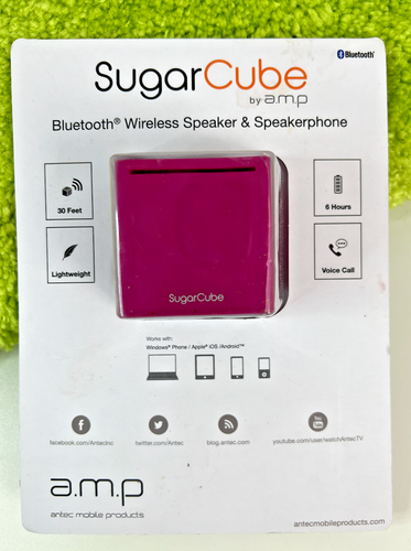 SugarCube Bluetooth 2" Wireless Speaker and Speakerphone - Magenta, New - 第 1/9 張圖片
