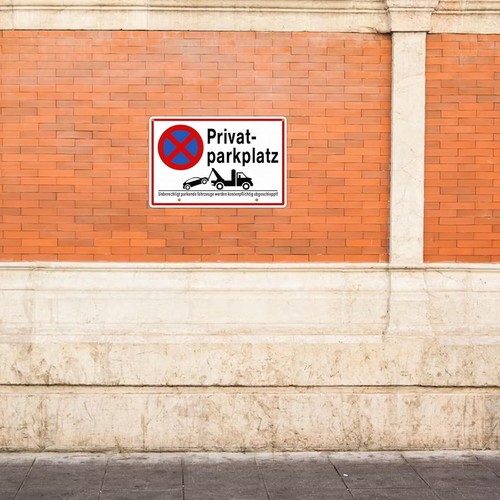 Privatparkplatz Schild mit Pfosten Halterung Alu 30x20cm A4 Parkverbotsschild... - Bild 10 von 11