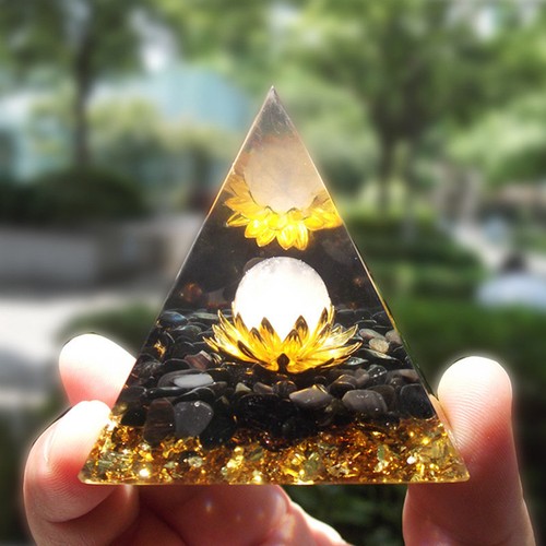 Natural Energy Orgonite Pyramid Rose Quartz Crystal Sphere Lotus Tower ...