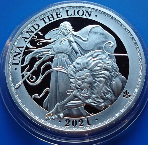 2021 ST HELENA Una and The Lion East India Company £1 1oz Silver Proof Coin **