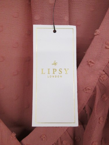 Lipsy Pink Long Sleeve Ruffle Detail Blouse Shirt Ladies Size UK 20 BNWT - Picture 4 of 4