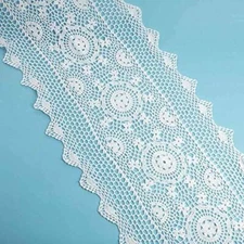 Crocheted White Doily Table Runner