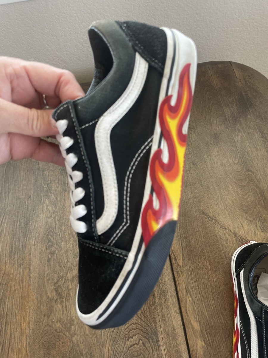 vans old skool flame cut out オールドスクール 新品 VANS Old Skool 'Flame Cut Out' Men's 5.5 Women 7 Black Lace Up Tie