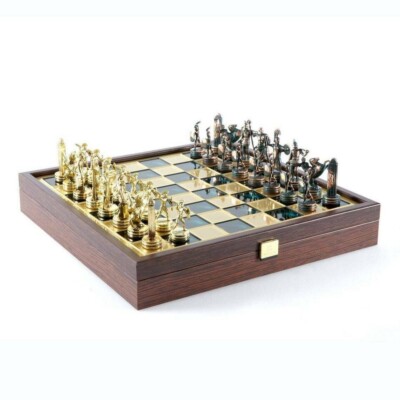 Chess Set Greek Mythology Theme with Green Board