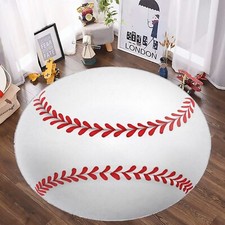Baseball Ball Round Rug, Baseball Ball, Baseball, Baseball Rug, Boys Round Rug,