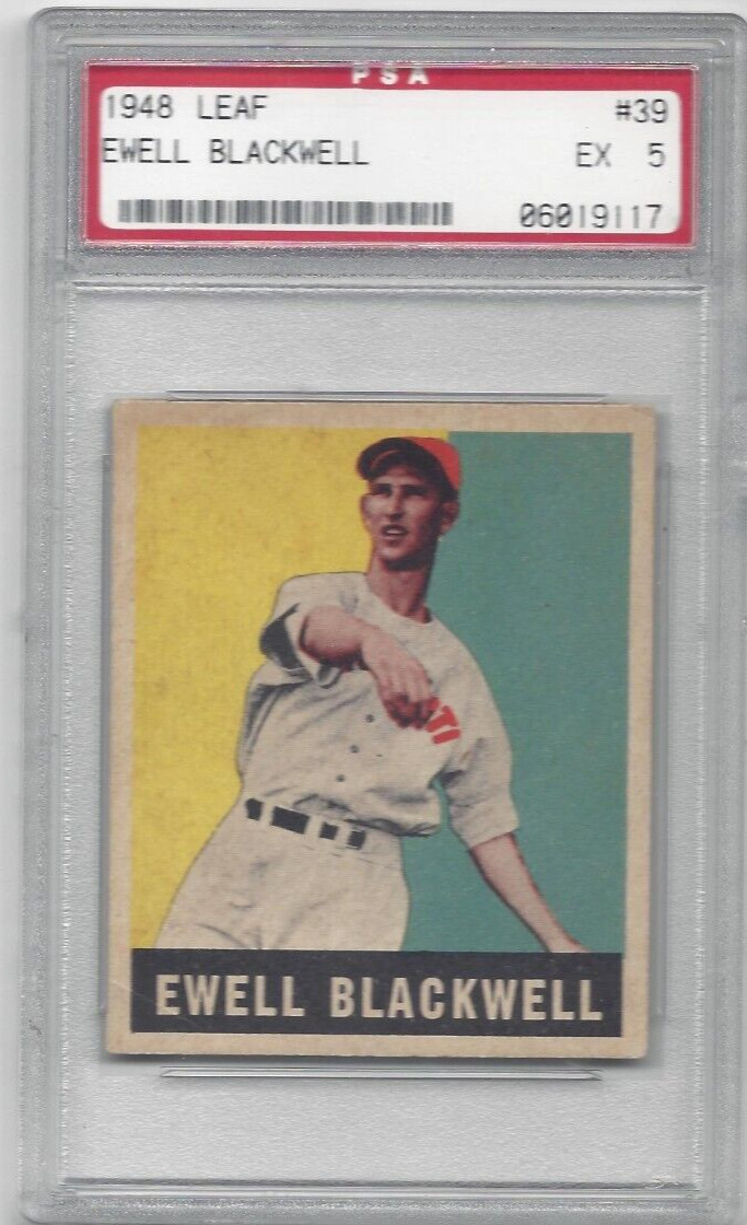 1948 Leaf baseball card 39 Ewell The Whip Blackwell Cincinnati Reds PSA 5 ROOKIE