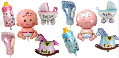 5 Teile Set Folienballon ITS IT'S A BOY / GIRL Baby Party Geburt Luftballon Fuß