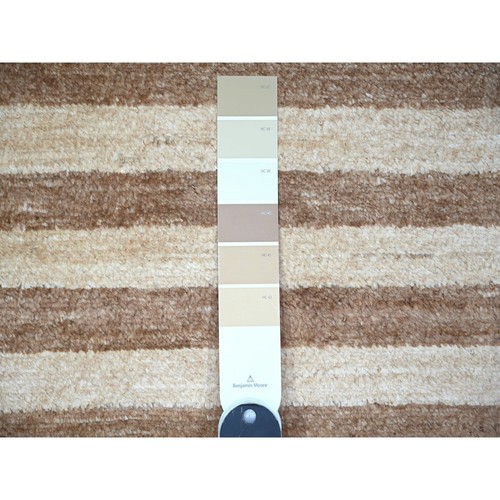 8'x10' Brown On Clearance Striped Modern Gabbeh Hand Knotted Wool Rug R74563 - Picture 8 of 12