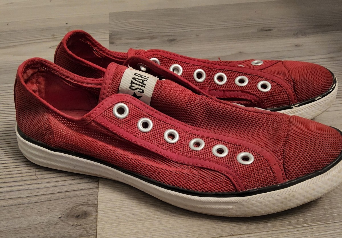 Converse All Star Chuckit Slip On Red Mesh Sneaker US Women's