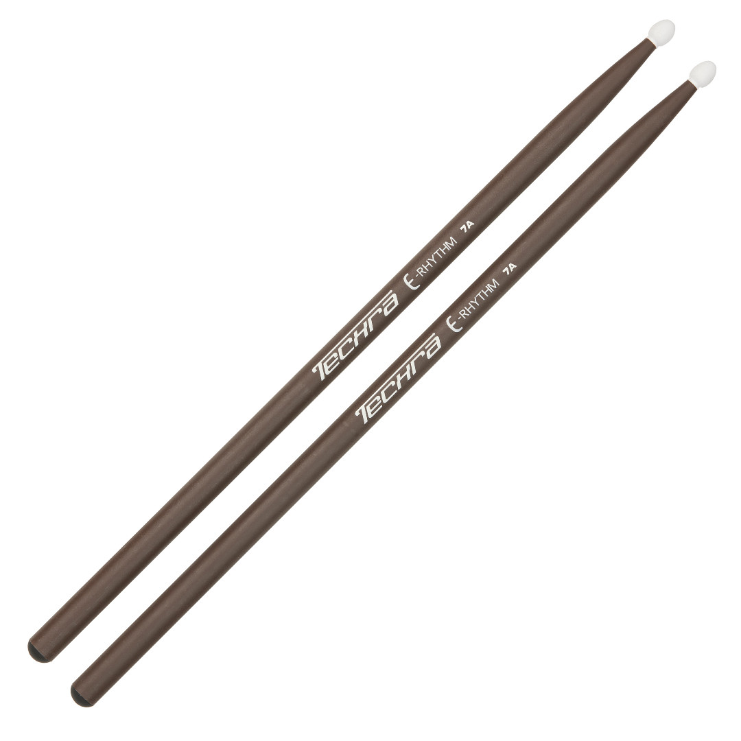 Baquetas de fibra de carbono TECHRA E-Rhythm 7A con puntas suaves para baterías digitales - Par
