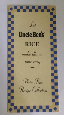 VINTAGE UNCLE BEN'S RICE MAKE DINNER TIME EASY 9 PLAIN RICE RECIPES COLLECTION