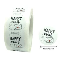 40 HAPPY MAIL STICKERS ENVELOPE SEALS LABELS STICKERS 1" ROUND FAST SHIPPING
