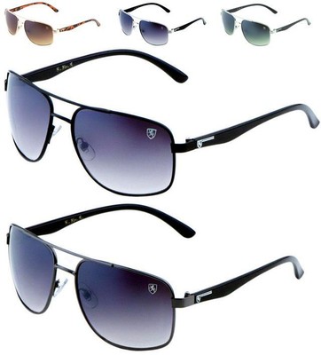 Herren Damen Metall Piloten Sonnenbrille Khan Designer Damen Vintage Retro Eckig