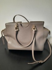 Versace Collection Brown Pebbled Leather Large Satchel