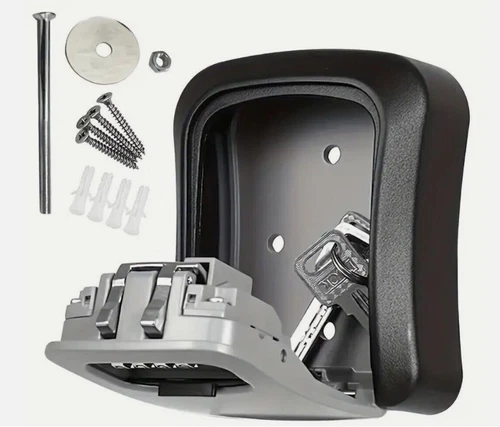 Wall Mount Key Safe, Storage 4 Digit Key Safe Outdoor Security Key Lock Box UK