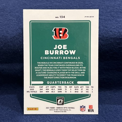 2021 Joe Burrow Panini Donruss Optic #134 Silver Holo Prizm 2nd Year Bengals - 第 2/2 張圖片
