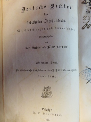 Der abenteuerliche Simplicissimus,Deutsche Dichter des 17.Jahrhunderts,1874 - Bild 4 von 15